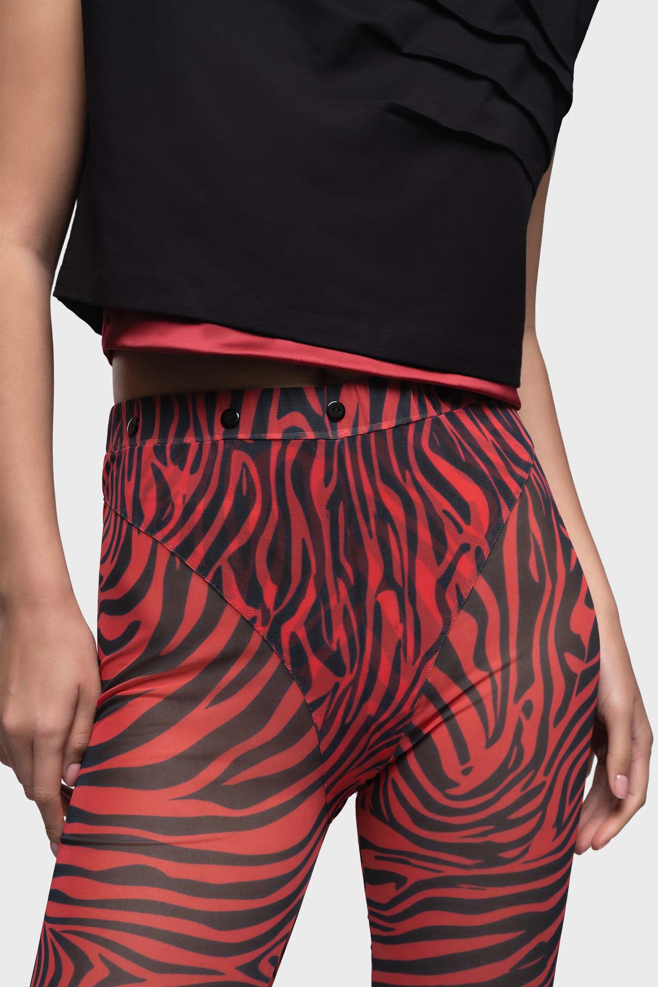 Red zebra leggins
