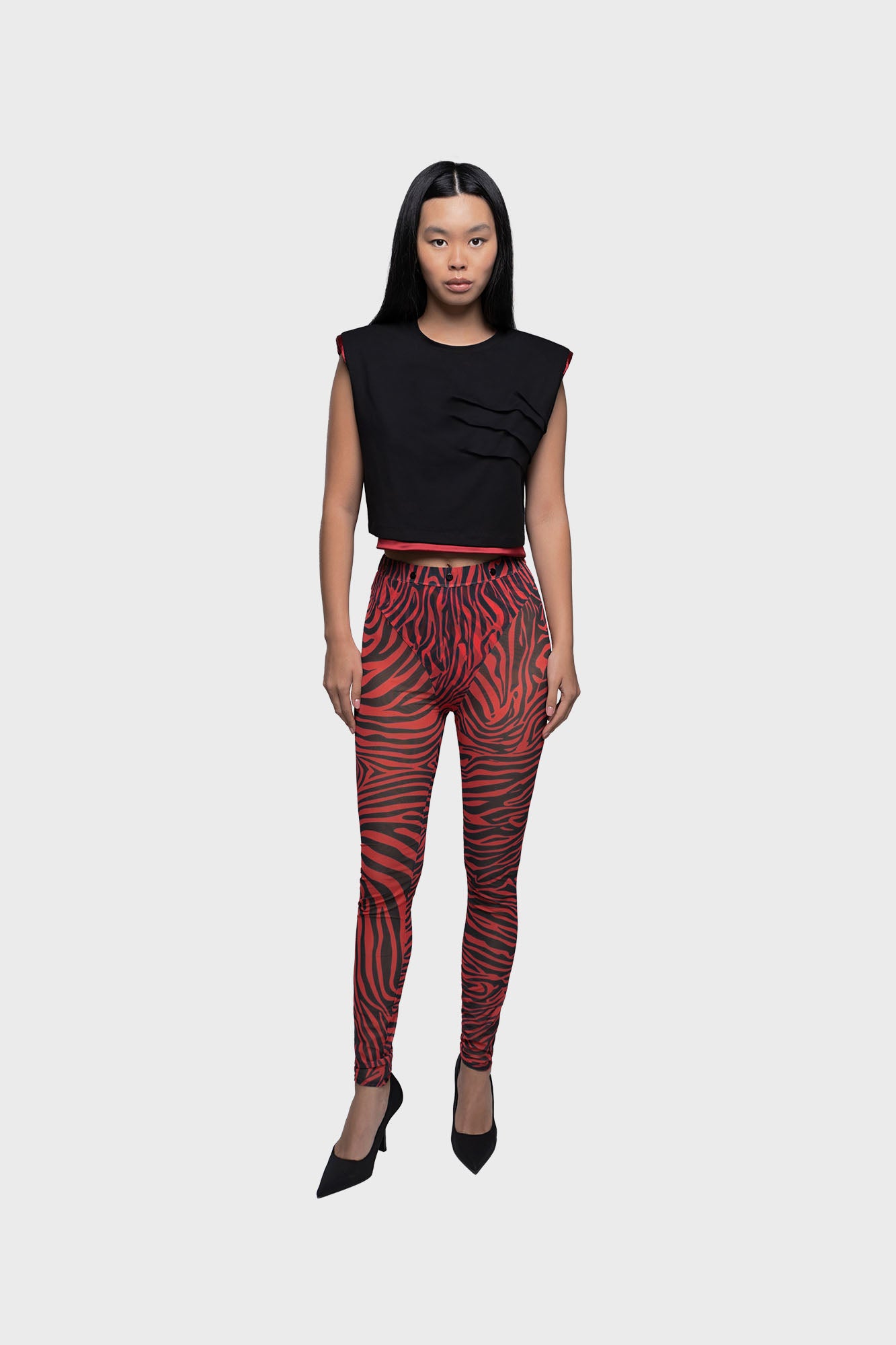 Red zebra leggins