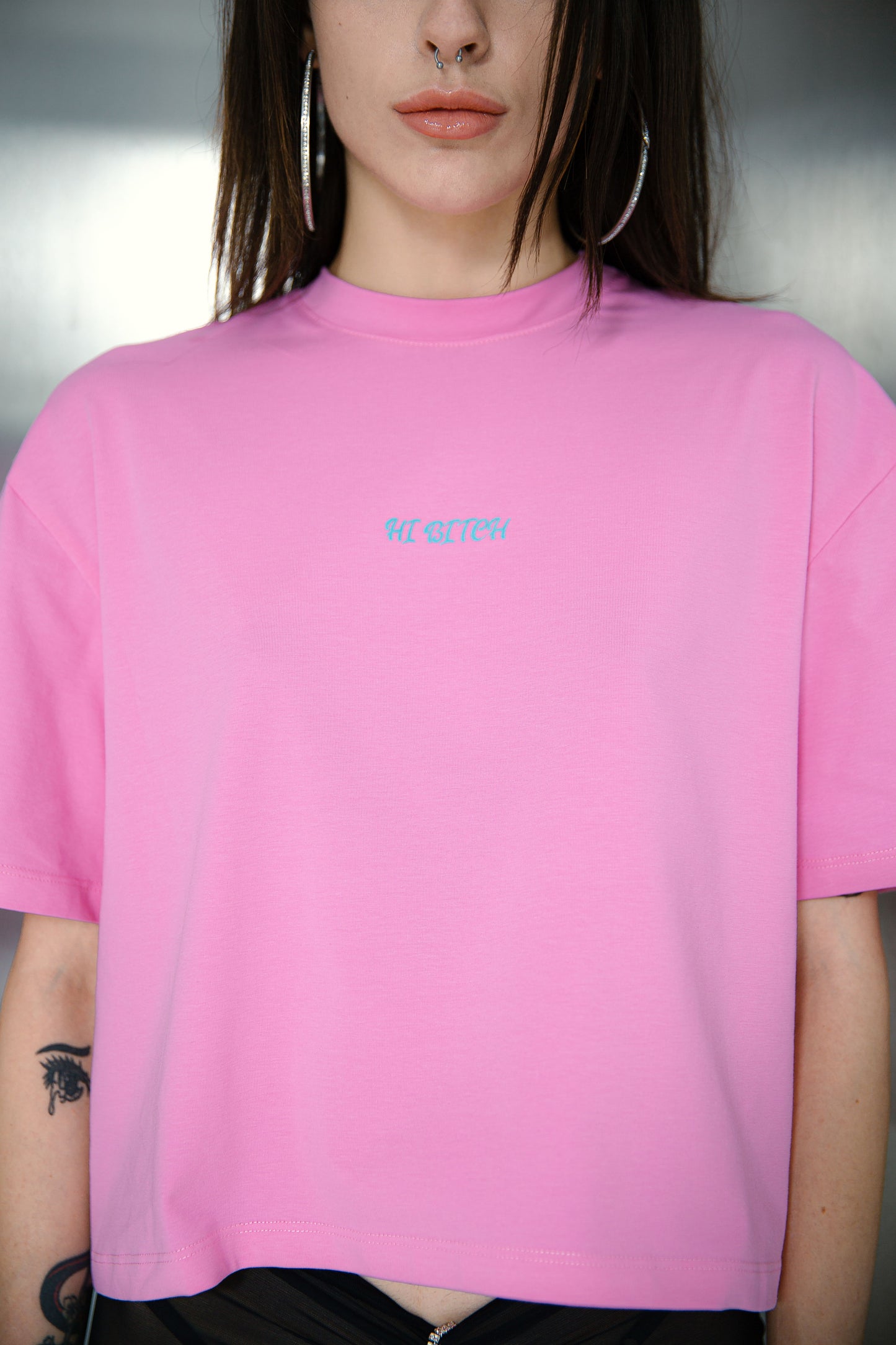 Hi bitch pink t-shirt